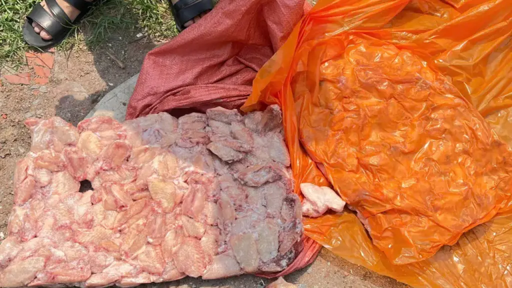 Gần 26 tấn gà, lợn bốc mùi trong ba kho hàng gần biên giới