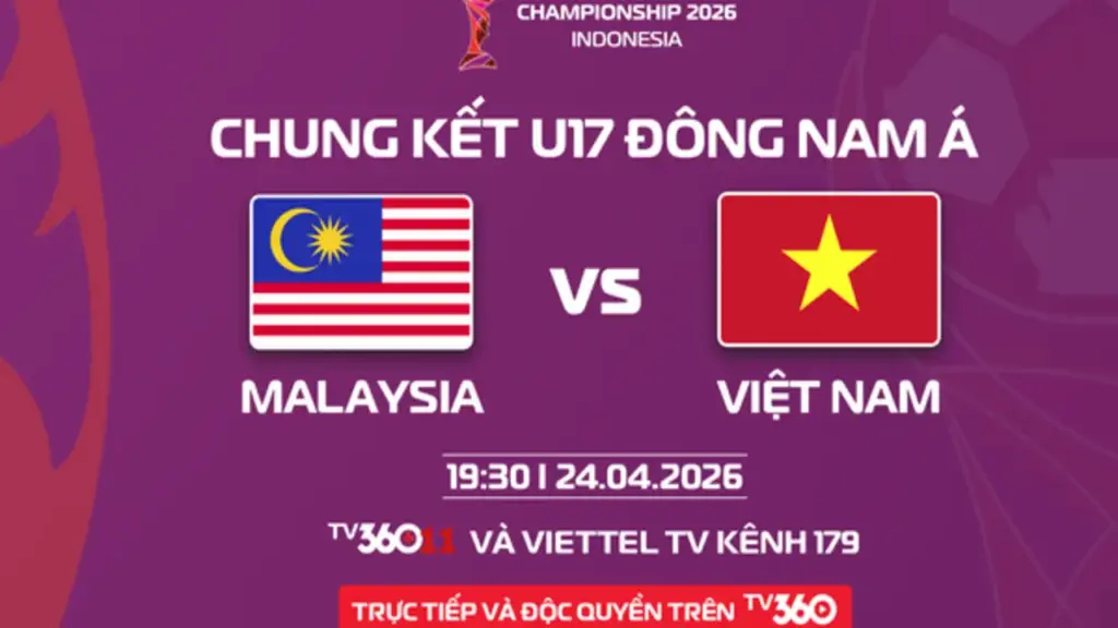 Khoảnh khắc lịch sử chờ U.17 Việt Nam: Xem chung kết đấu Malaysia cực hay trên TV360