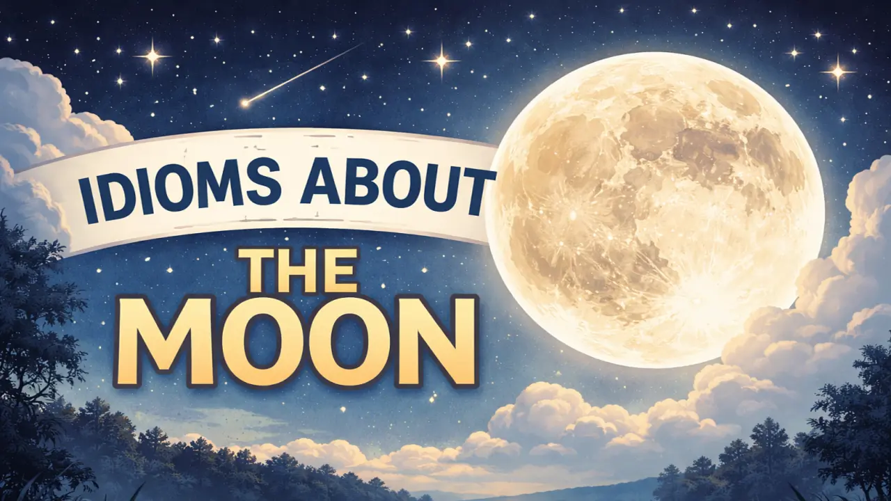 Nghĩa khác của 'moon' trong thành ngữ tiếng Anh