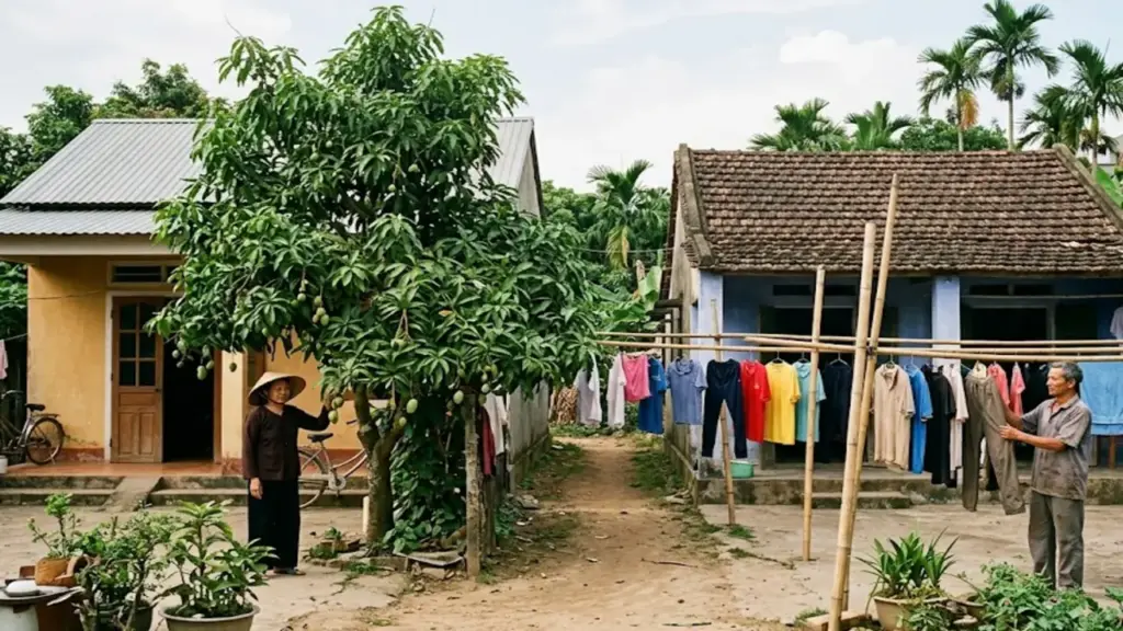 Tôi có nên chặt cây xoài hàng xóm dùng làm sào phơi nội y?