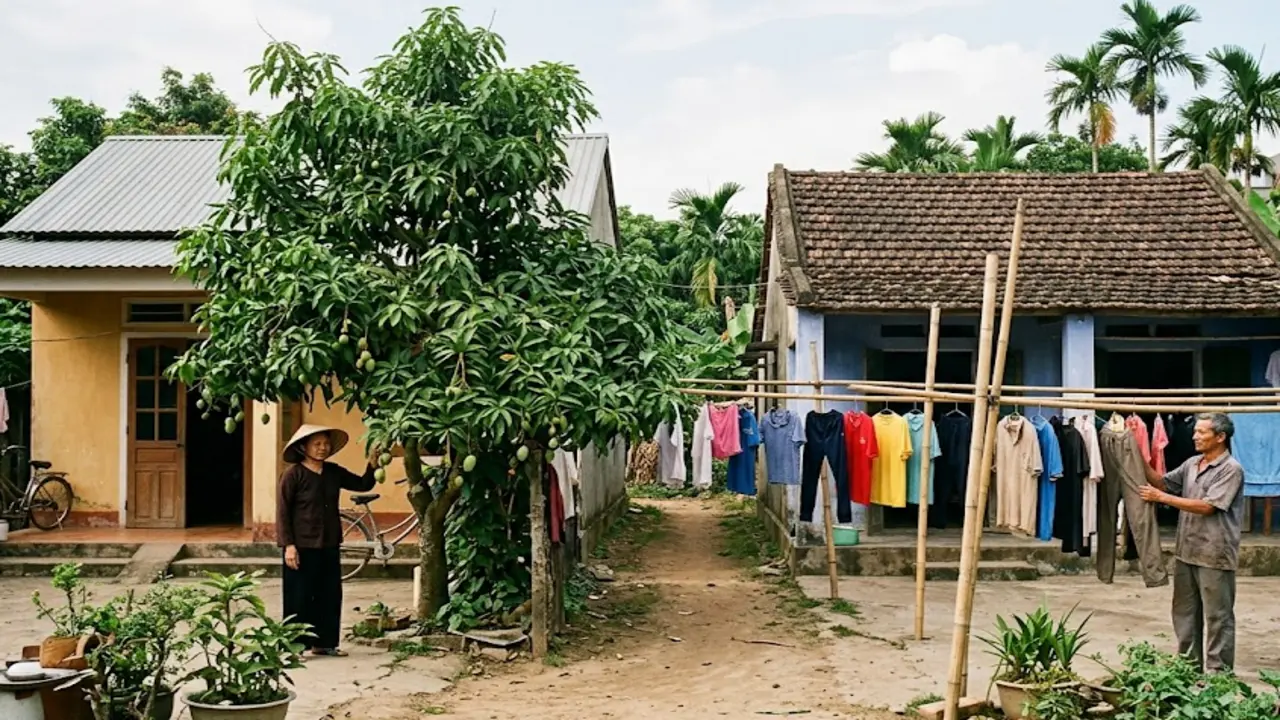 Tôi có nên chặt cây xoài hàng xóm dùng làm sào phơi nội y?