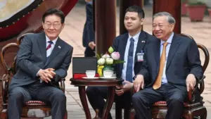 Tổng Bí thư, Chủ tịch nước thưởng trà cùng Tổng thống Hàn Quốc