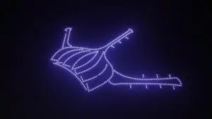 400 drone xếp hình sân bay Long Thành chào mừng Đồng Nai lên thành phố