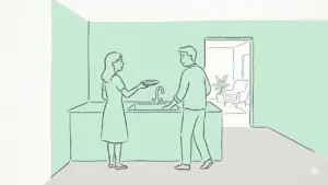 Bạn gái bắt tôi rửa bát cùng dù ở bất kỳ đâu