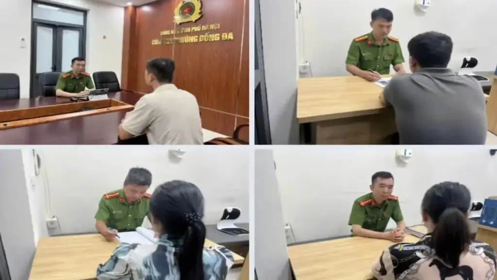 Công an làm việc với người bị tố quấy rối, đánh 2 cô gái ở Hà Nội