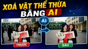 Dùng câu lệnh AI xóa vật thể thừa trên ảnh
