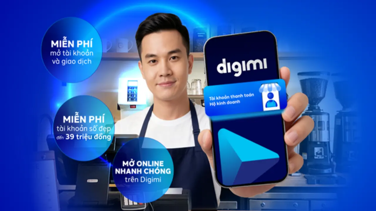 Hộ kinh doanh tiện lợi hơn khi mở tài khoản trên ứng dụng Digimi của BVBank