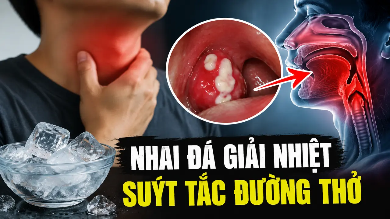 Hy hữu: Người đàn ông Hà Nội suýt tắc thở vì nhai đá giải nhiệt