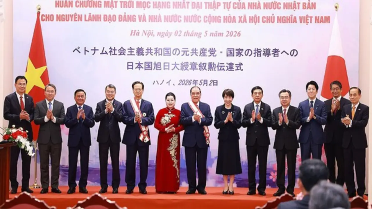Nhật Bản trao huân chương cho nguyên Tổng Bí thư Nông Đức Mạnh, nguyên Thủ tướng Nguyễn Tấn Dũng