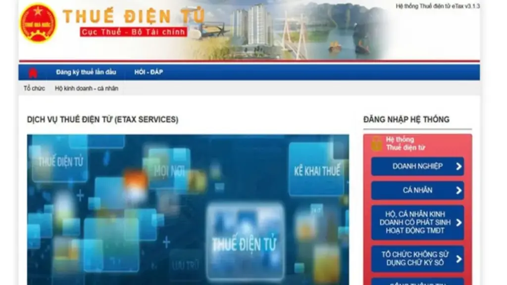 Tạm dừng hệ thống thuế điện tử trong ngày 9.5
