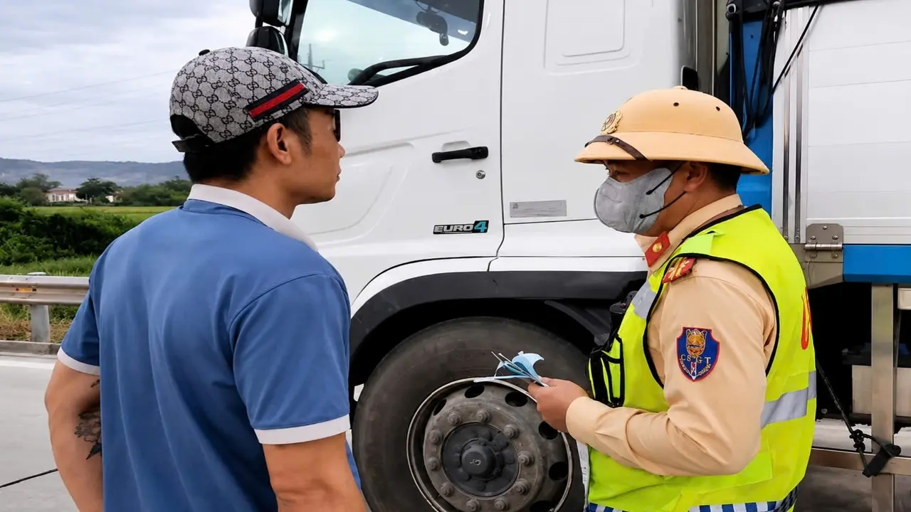 Xử phạt tài xế không có bằng nhưng vẫn lái xe tải trên cao tốc